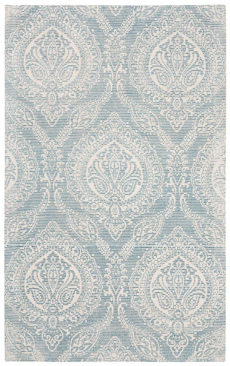 Safavieh Marbella Mrb405K Turquoise / Ivory Damask Area Rug