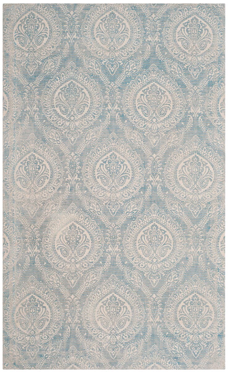 Safavieh Marbella Mrb405K Turquoise / Ivory Damask Area Rug