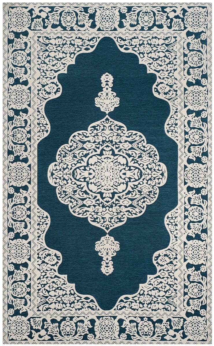 Safavieh Marbella Mrb615D Dark Blue / Ivory Area Rug