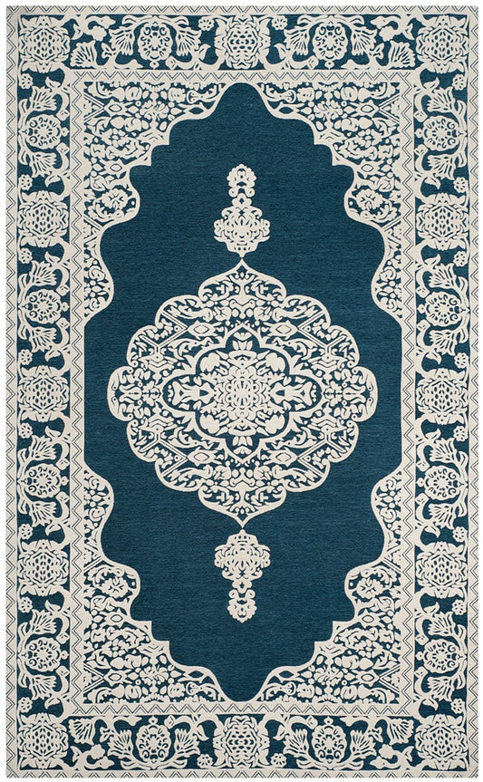 Safavieh Marbella Mrb615D Dark Blue / Ivory Area Rug