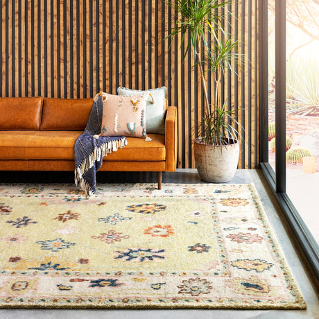 Surya Marrakech Mrk-2307 Sage, Dark Blue, Pale Blue, Pale Pink Rugs.