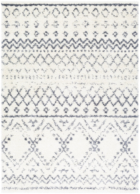 Surya Maroc Shag Mrs-2301 White, Medium Gray Rugs.