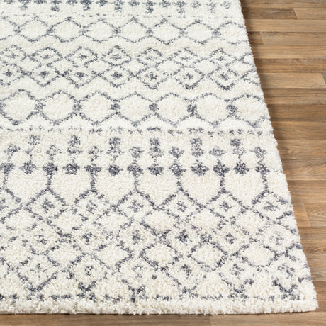 Surya Maroc Shag Mrs-2310 Medium Gray, White Rugs.