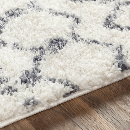 Surya Maroc Shag Mrs-2310 Medium Gray, White Area Rug