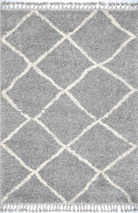 Nuloom Jessie Moroccan Lattice Nje1842A Gray Rug.