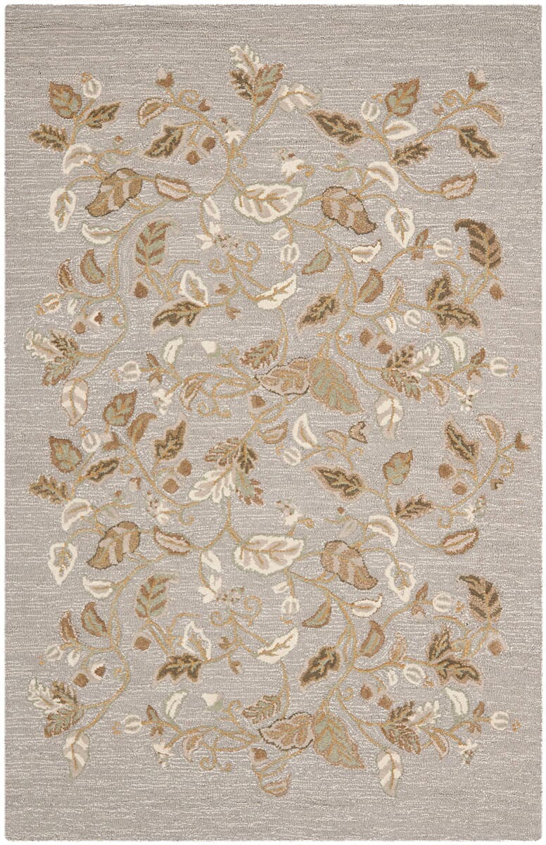 Safavieh Martha Stewart Msr3611D Gray Squirrel Floral / Country Area Rug