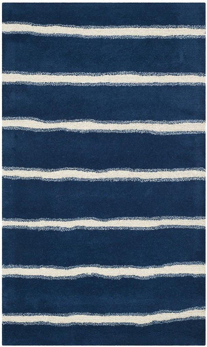 Safavieh Martha Stewart Msr3617C Wrought Iron / Navy Striped Area Rug