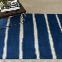 Safavieh Martha Stewart Msr3617C Wrought Iron / Navy Striped Area Rug