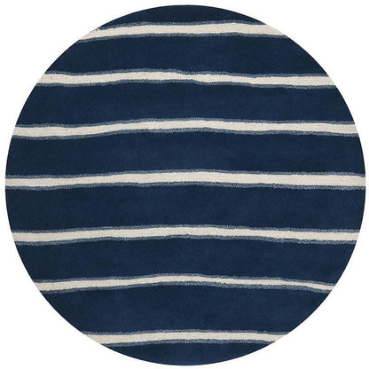 Safavieh Martha Stewart Msr3617C Wrought Iron / Navy Striped Area Rug