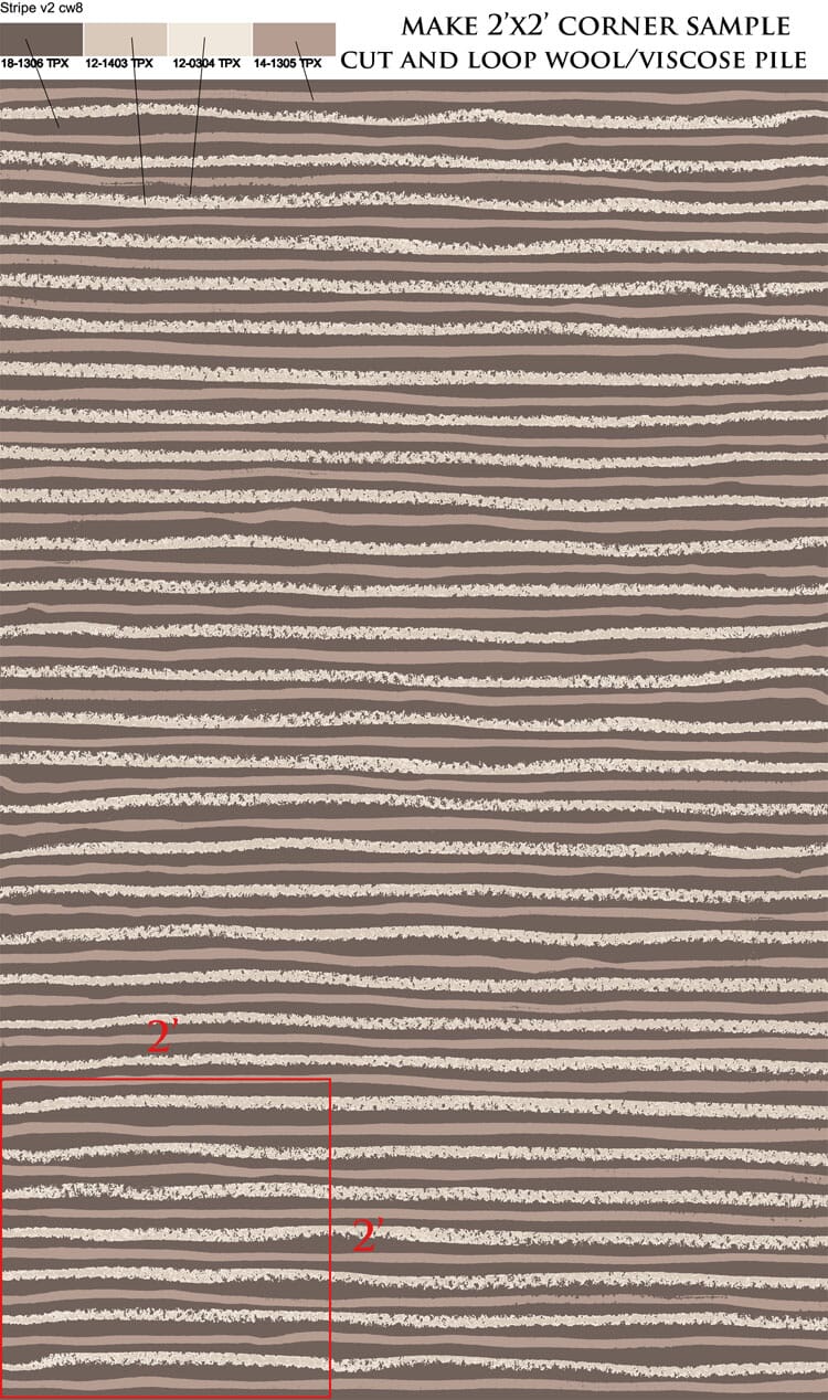 Safavieh Martha Stewart Msr3619B Tilled Soil Brown Striped Area Rug