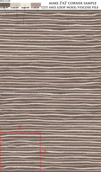 Safavieh Martha Stewart Msr3619B Tilled Soil Brown Striped Area Rug