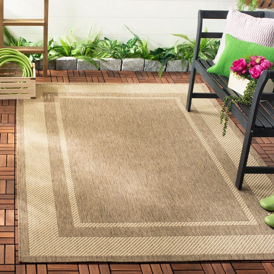 Safavieh Martha Stewart Msr4127B Coffee / Sand Bordered Area Rug