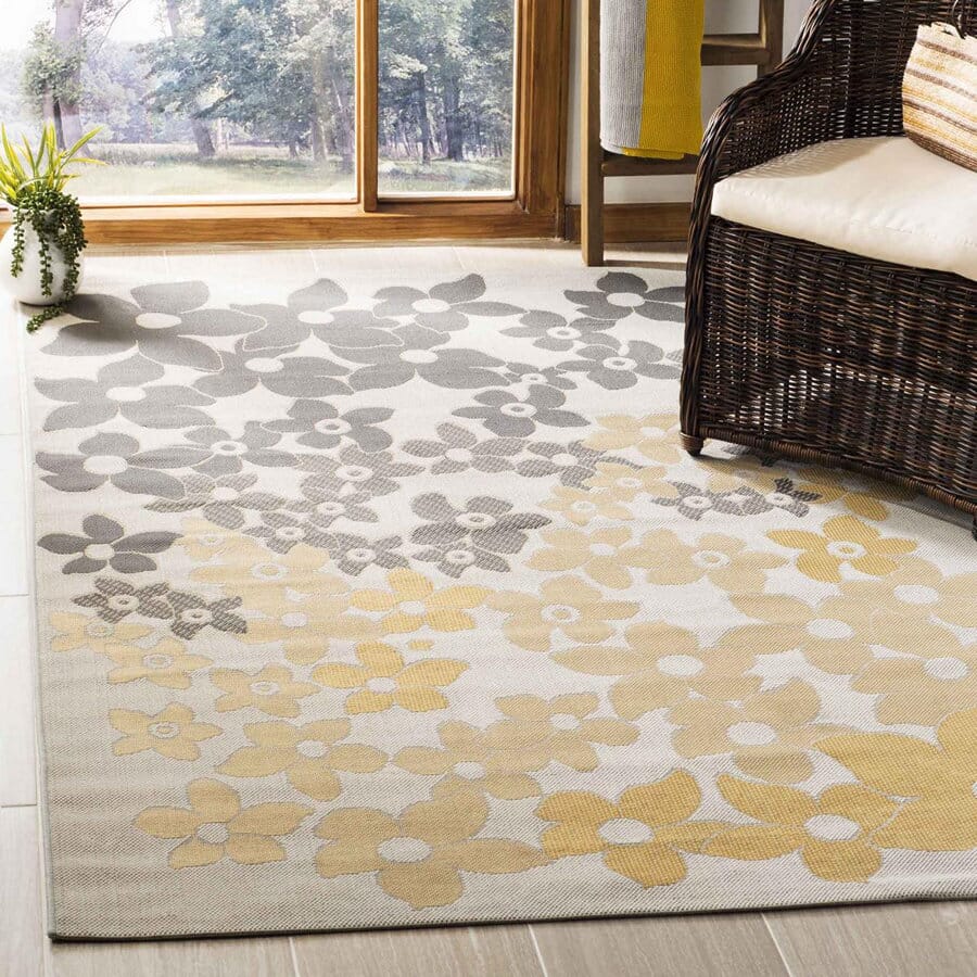 Safavieh Martha Stewart Msr4246-078 Light Grey / Anthracite Floral / Country Area Rug