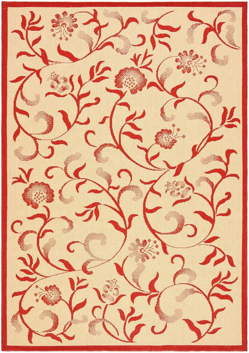 Safavieh Martha Stewart Msr4251-18 Creme / Red Floral / Country Area Rug