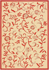 Safavieh Martha Stewart Msr4251-18 Creme / Red Floral / Country Area Rug