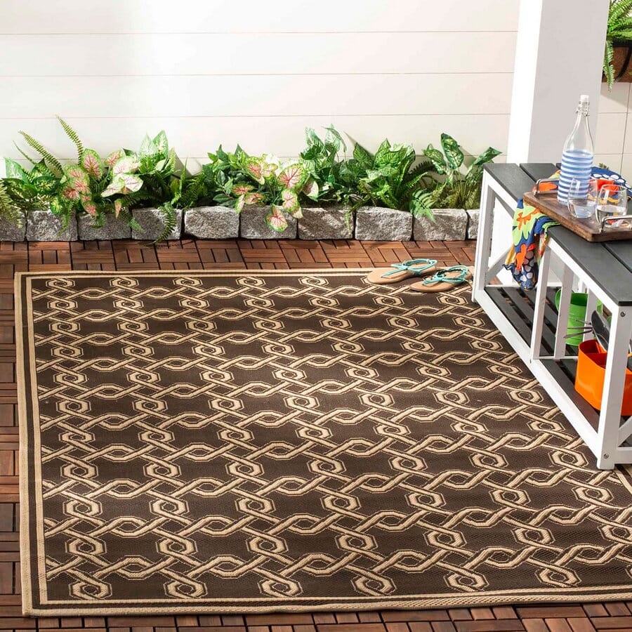 Safavieh Martha Stewart Msr4253-20 Chocolate / Cream Geometric Area Rug