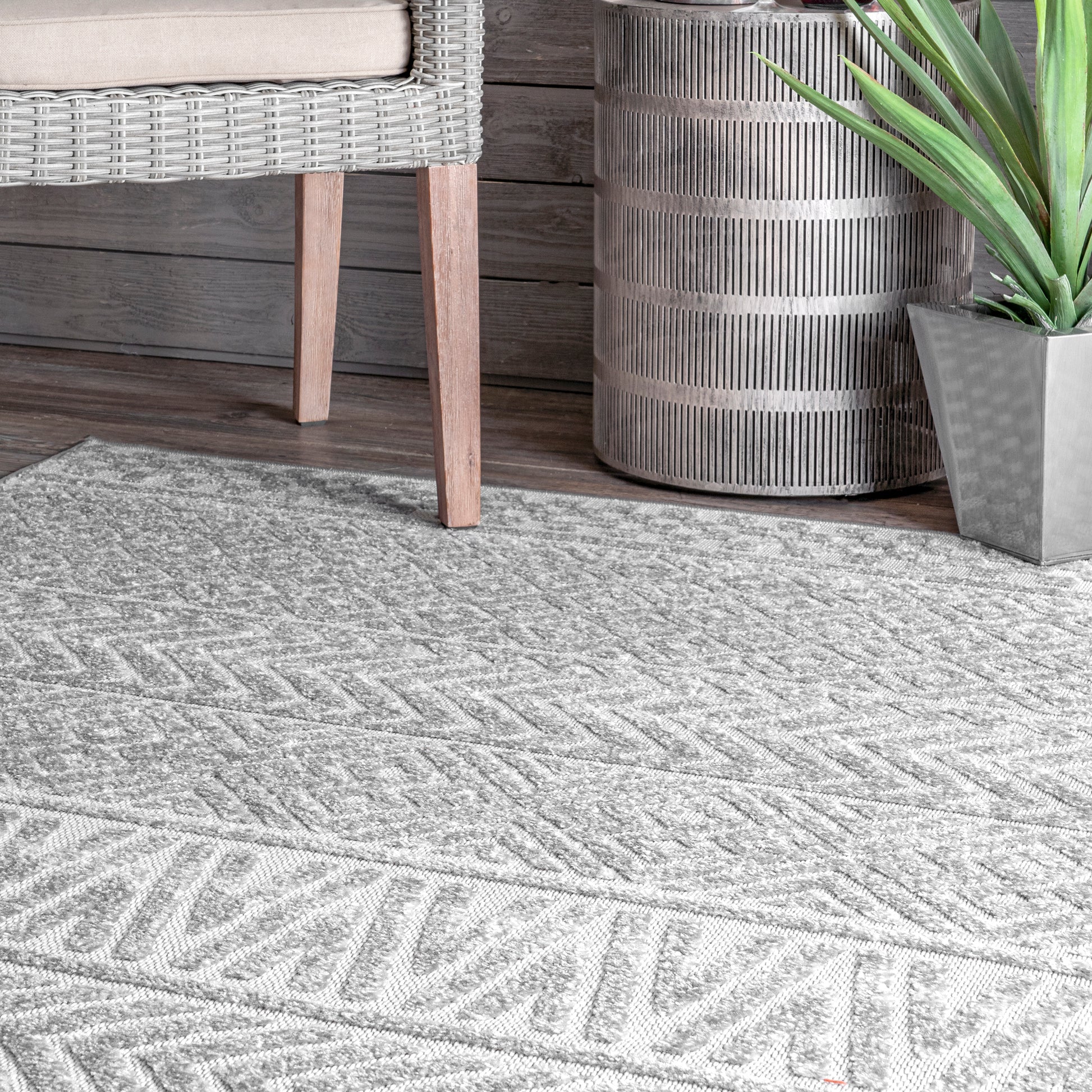 Nuloom Kamryn Tribal Nka1553B Gray Area Rug