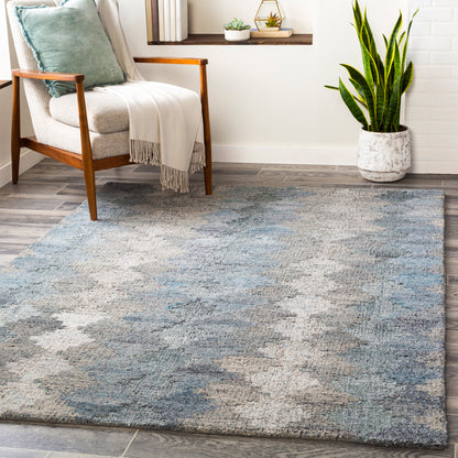 Surya Montclair Mtc-2306 Aqua, Taupe, Silver Gray, Medium Gray Area Rug