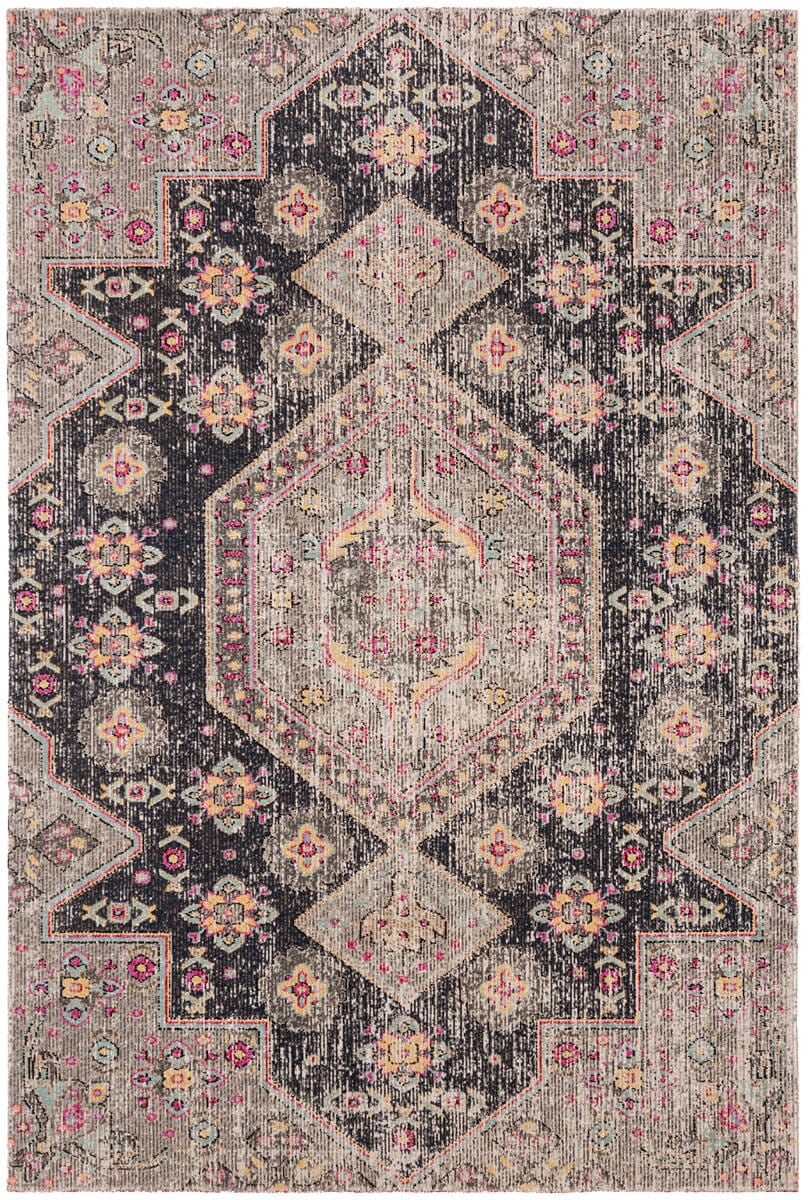 Safavieh Montage Mtg365Z Black / Multi Vintage / Distressed Area Rug