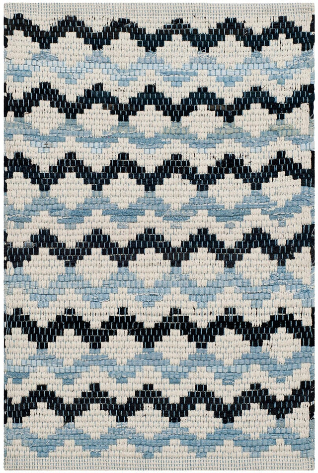 Safavieh Montauk Mtk120A Ivory Blue / Black Rugs.