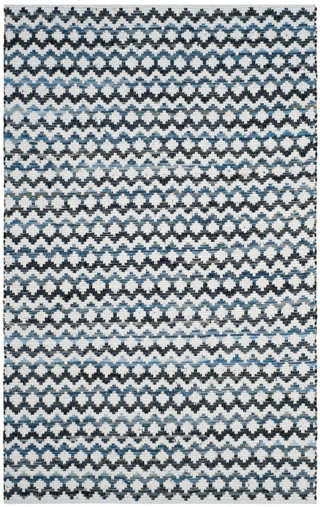 Safavieh Montauk Mtk120A Ivory Blue / Black Rugs.