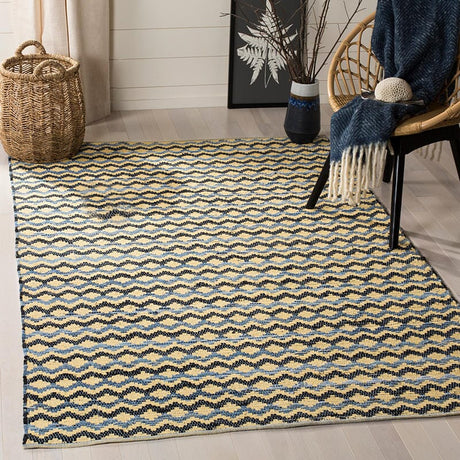 Safavieh Montauk Mtk120D Gold / Blue / Black Rugs.