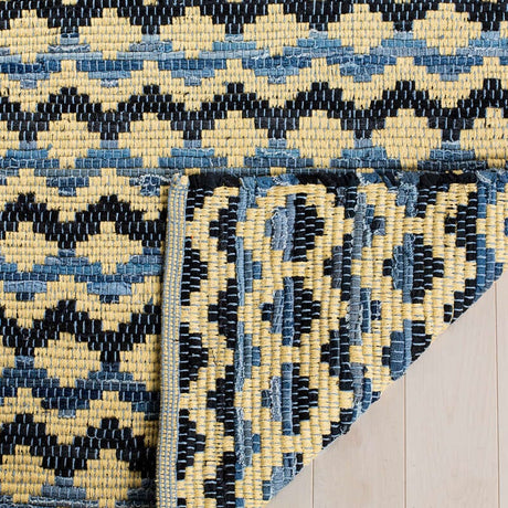 Safavieh Montauk Mtk120D Gold / Blue / Black Rugs.