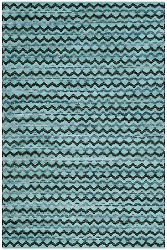 Safavieh Montauk Mtk120K Turquoise / Blue / Black Geometric Area Rug