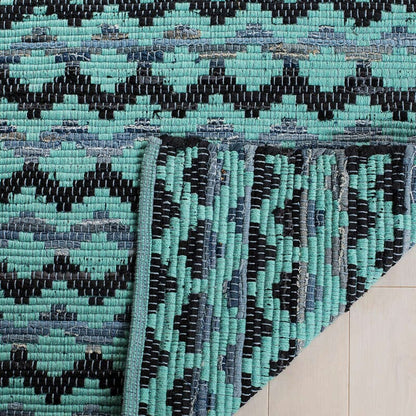 Safavieh Montauk Mtk120K Turquoise / Blue / Black Geometric Area Rug