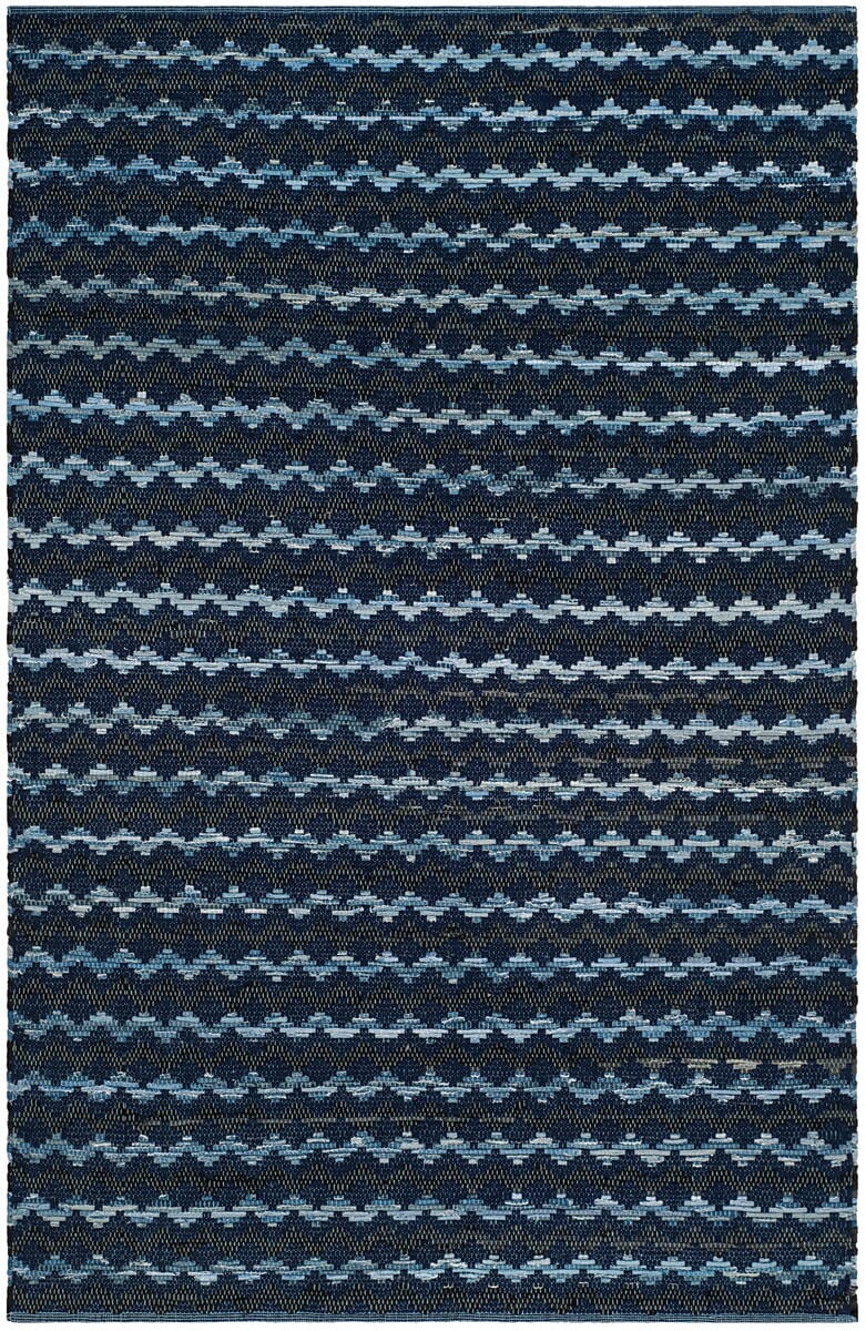 Safavieh Montauk Mtk120N Turquoise / Blue / Black Geometric Area Rug