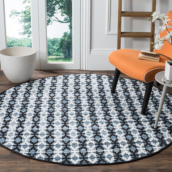 Safavieh Montauk Mtk123A Ivory Blue / Black Geometric Area Rug