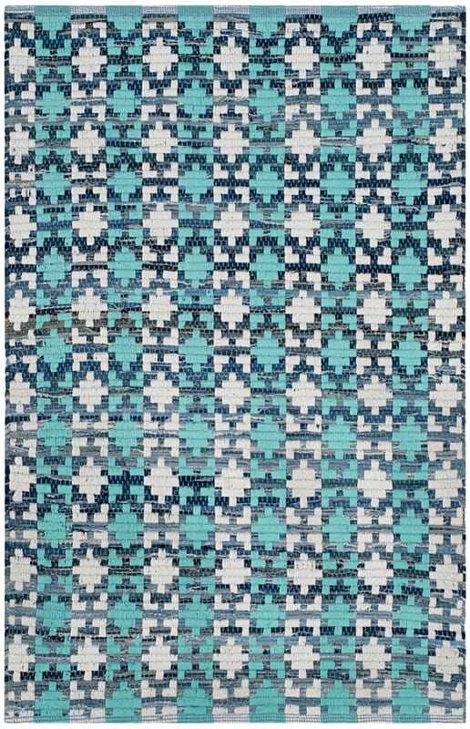 Safavieh Montauk Mtk123C Turquoise / Multi Geometric Area Rug