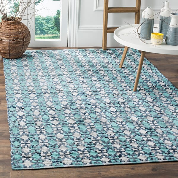 Safavieh Montauk Mtk123C Turquoise / Multi Geometric Area Rug