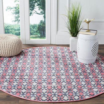 Safavieh Montauk Mtk123D Coral / Multi Geometric Area Rug