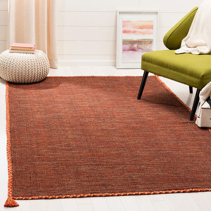 Safavieh Montauk Mtk150P Orange / Black Solid Color Area Rug