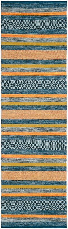 Safavieh Montauk Mtk213A Blue / Orange Striped Area Rug