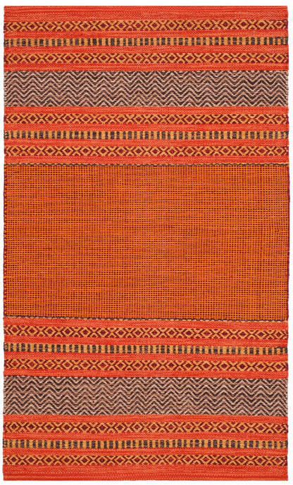 Safavieh Montauk Mtk214B Orange / Red Striped Area Rug