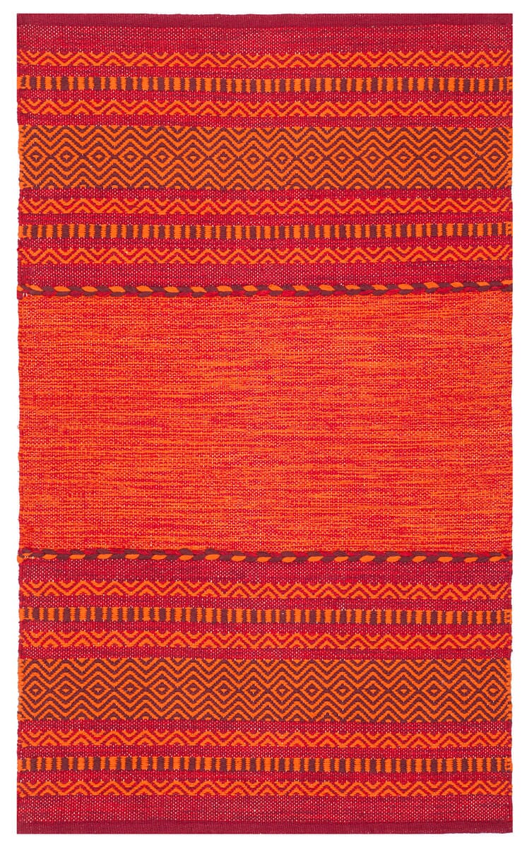 Safavieh Montauk Mtk215A Orange / Red Striped Area Rug