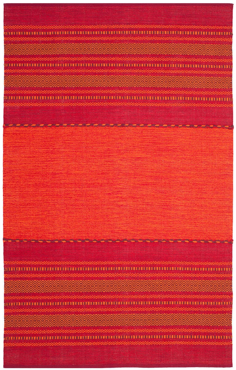 Safavieh Montauk Mtk215A Orange / Red Striped Area Rug