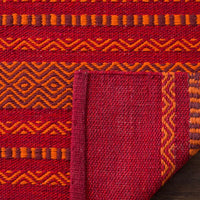 Safavieh Montauk Mtk215A Orange / Red Striped Area Rug