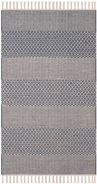 Safavieh Montauk Mtk330B Ivory / Navy Striped Area Rug