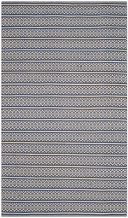 Safavieh Montauk Mtk341B Ivory / Navy Striped Area Rug