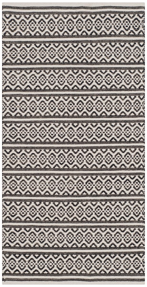 Safavieh Montauk Mtk341D Ivory / Black Striped Area Rug