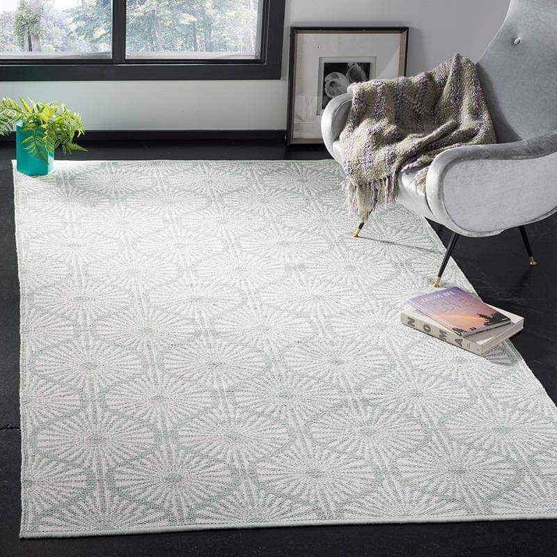 Safavieh Montauk Mtk606G Light Green / Ivory Geometric Area Rug