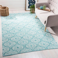 Safavieh Montauk Mtk606H Aqua / Ivory Geometric Area Rug