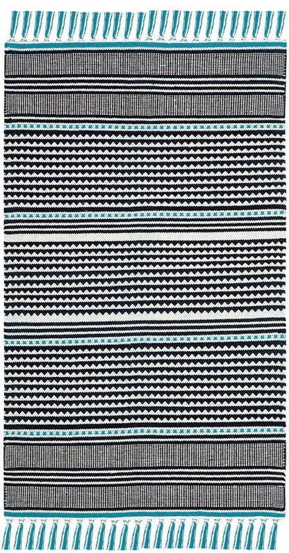 Safavieh Montauk Mtk607E Turquoise / Multi Striped Area Rug