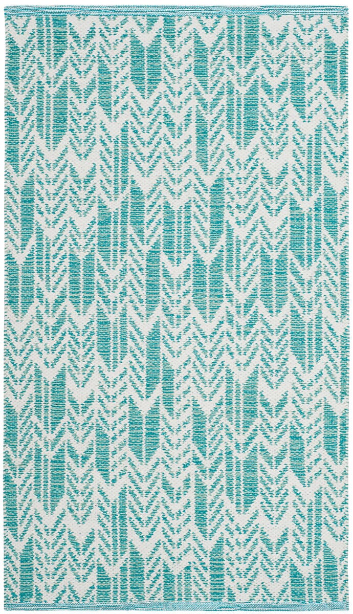 Safavieh Montauk Mtk609H Aqua / Ivory Geometric Area Rug