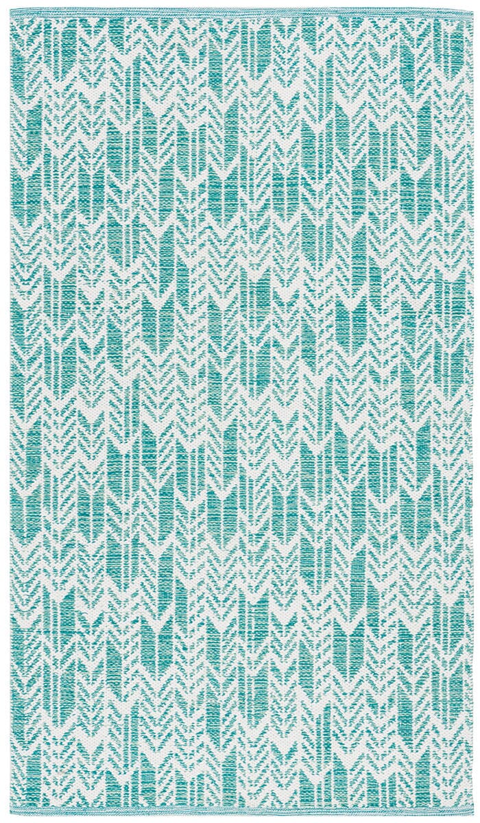 Safavieh Montauk Mtk609H Aqua / Ivory Geometric Area Rug