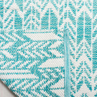 Safavieh Montauk Mtk609H Aqua / Ivory Geometric Area Rug