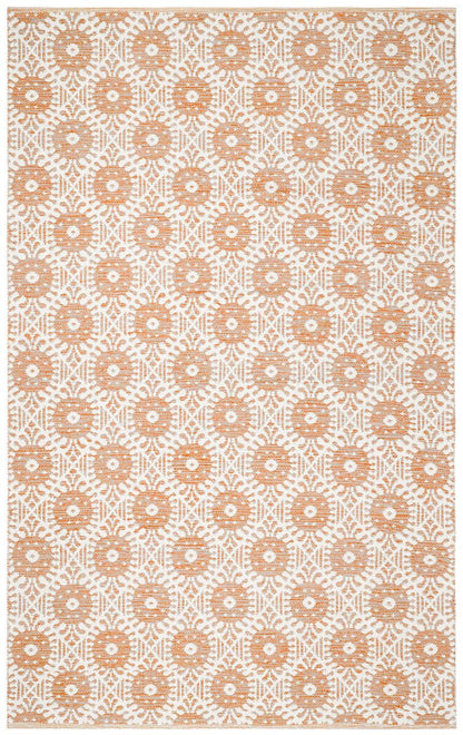 Safavieh Montauk Mtk612D Orange / Ivory Geometric Area Rug